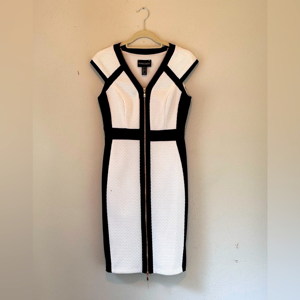 Frank Lyman design - black & white dress, size 8